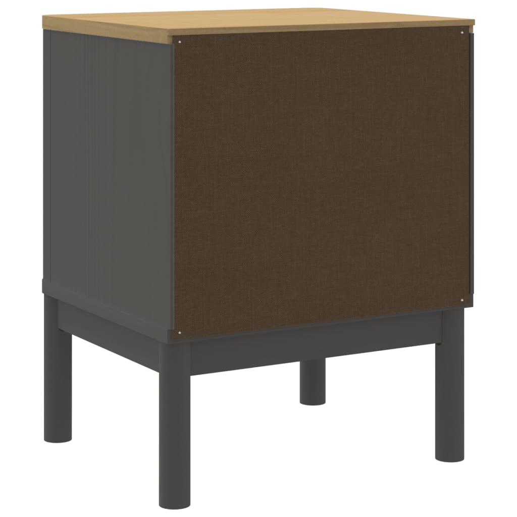 Bedside Cabinet FLORO Grey 45x39x57 cm Solid Wood Pine