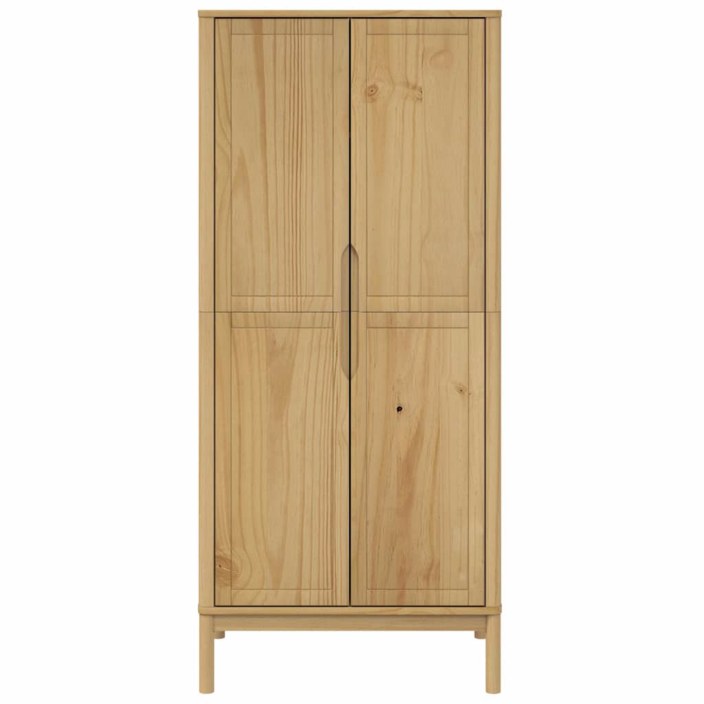Wardrobe "FLORO" Wax Brown 77x53x171 cm Solid Wood Pine