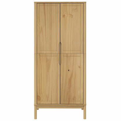 Wardrobe "FLORO" Wax Brown 77x53x171 cm Solid Wood Pine