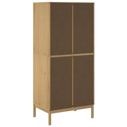 Wardrobe "FLORO" Wax Brown 77x53x171 cm Solid Wood Pine