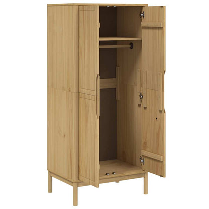 Wardrobe "FLORO" Wax Brown 77x53x171 cm Solid Wood Pine