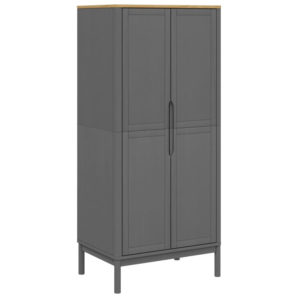 Wardrobe "FLORO" Grey 77x53x171 cm Solid Wood Pine