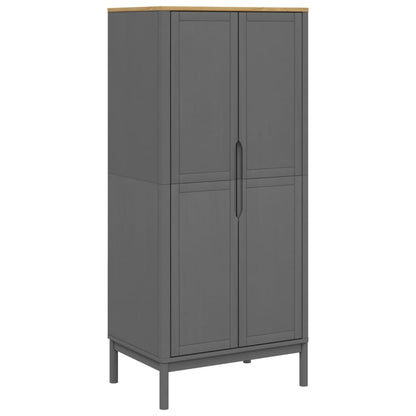 Wardrobe "FLORO" Grey 77x53x171 cm Solid Wood Pine