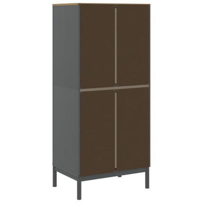 Wardrobe "FLORO" Grey 77x53x171 cm Solid Wood Pine