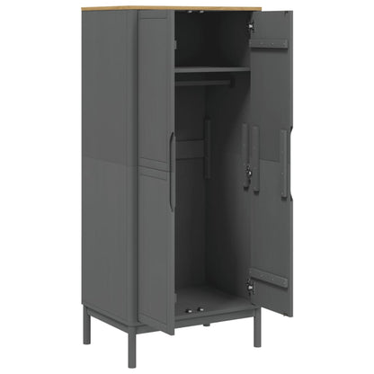 Wardrobe "FLORO" Grey 77x53x171 cm Solid Wood Pine