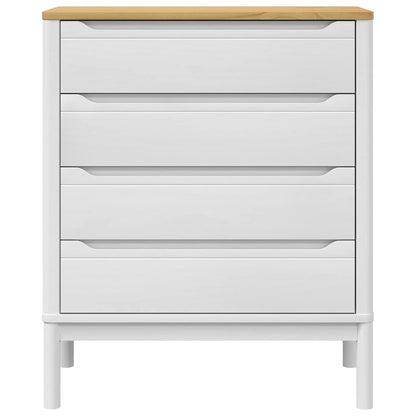 Chest of Drawers FLORO White Solid Wood Pine