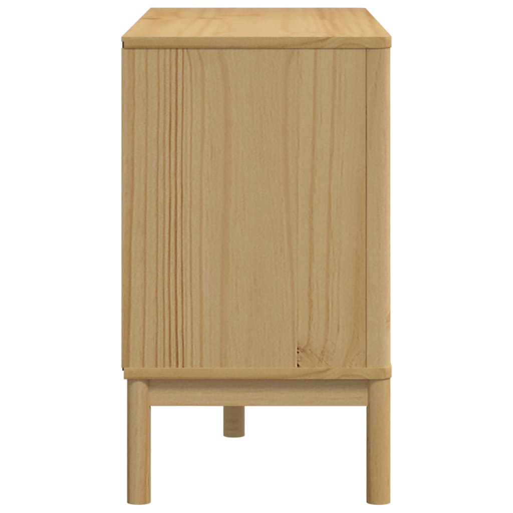 Chest of Drawers "FLORO" Wax Brown Solid Wood Pine