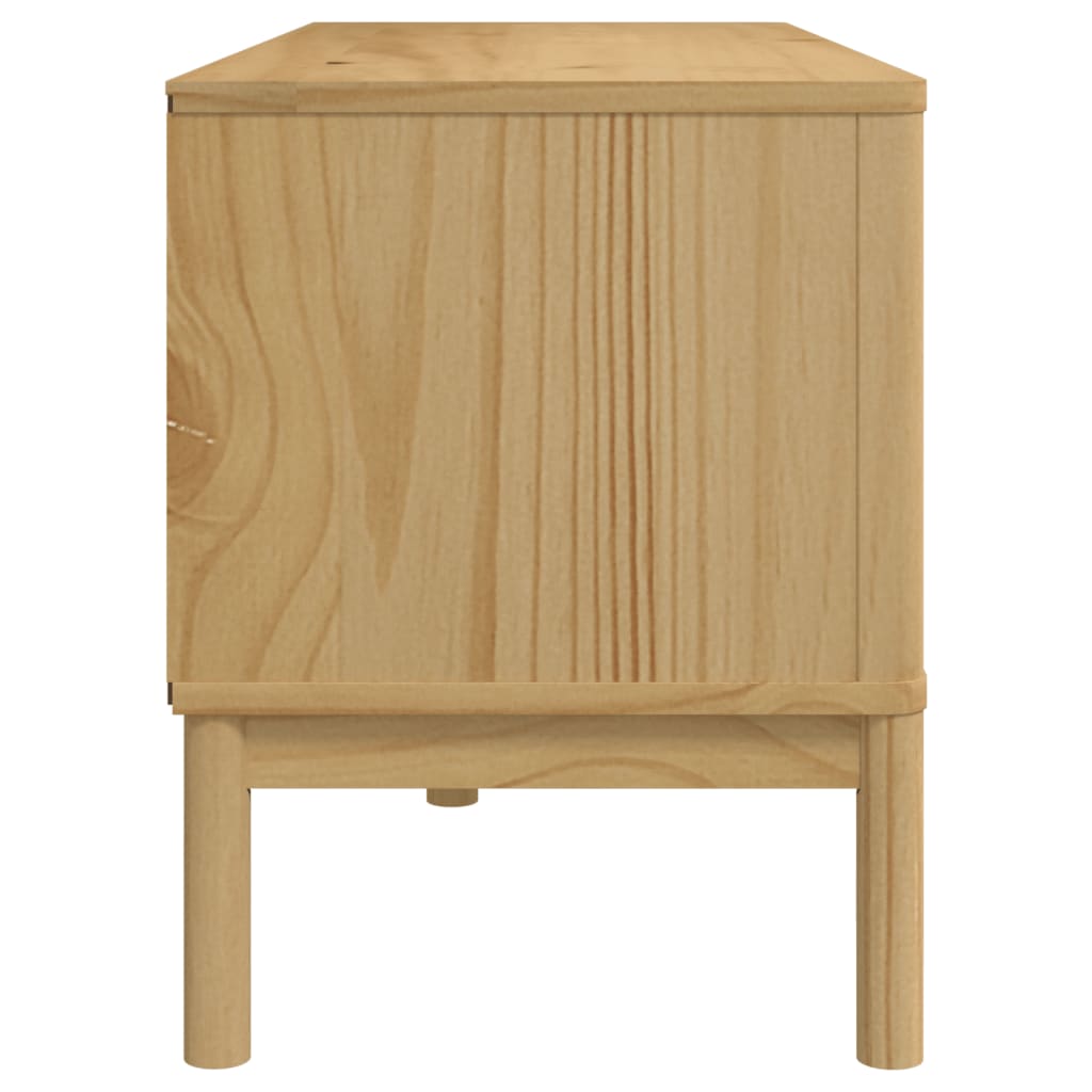 TV Cabinet FLORO Wax Brown 114x43x55 cm Solid Pine Wood