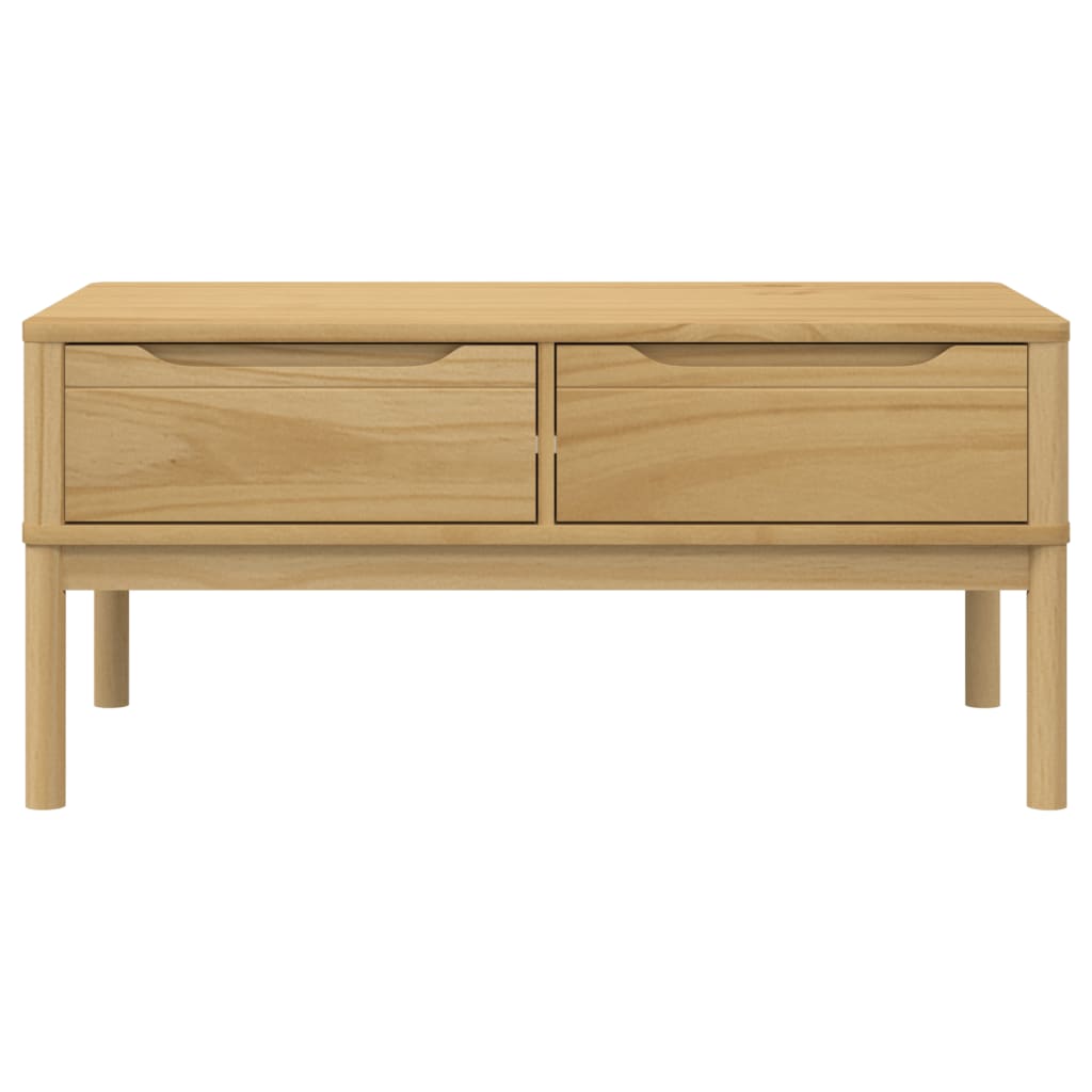 Coffee Table FLORO Wax Brown 99x55.5x45 cm Solid Pine Wood