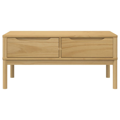 Coffee Table "FLORO" Wax Brown 99x55,5x45 cm Solid Pine Wood