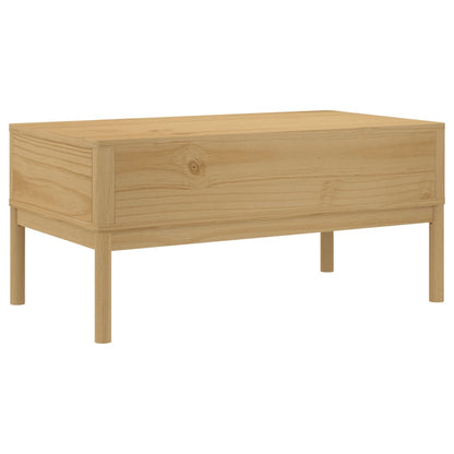 Coffee Table "FLORO" Wax Brown 99x55,5x45 cm Solid Pine Wood