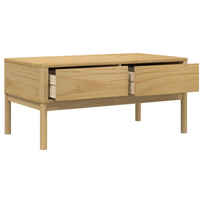 Coffee Table FLORO Wax Brown 99x55.5x45 cm Solid Pine Wood