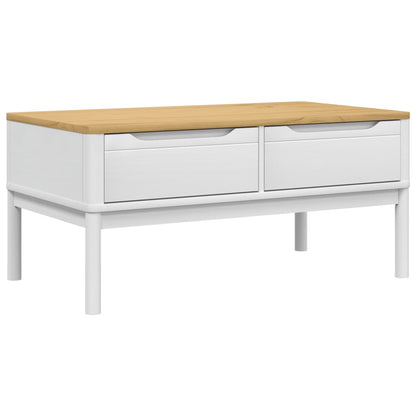 Coffee Table FLORO White 99x55.5x45 cm Solid Pine Wood