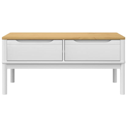 Coffee Table "FLORO" White 99x55,5x45 cm Solid Pine Wood
