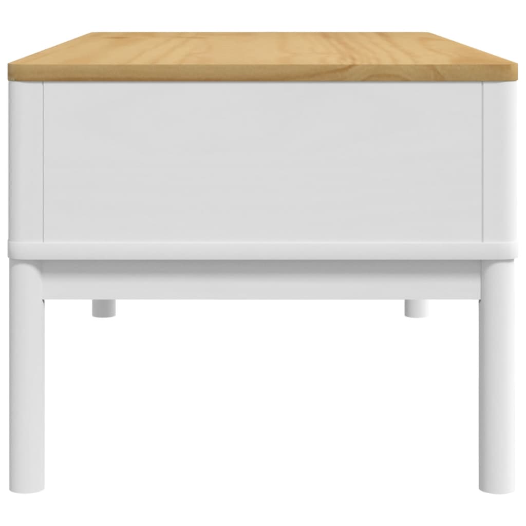Coffee Table "FLORO" White 99x55,5x45 cm Solid Pine Wood