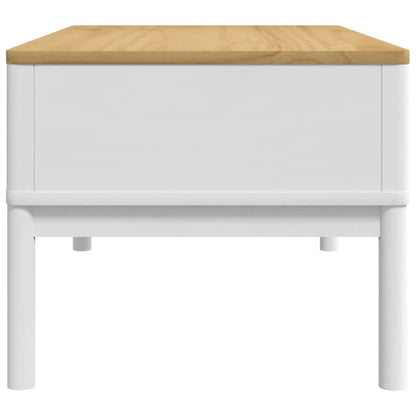 Coffee Table "FLORO" White 99x55,5x45 cm Solid Pine Wood