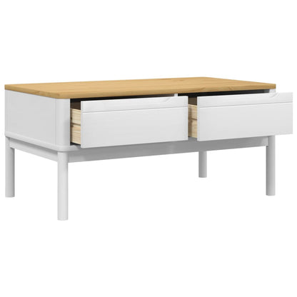 Coffee Table FLORO White 99x55.5x45 cm Solid Pine Wood