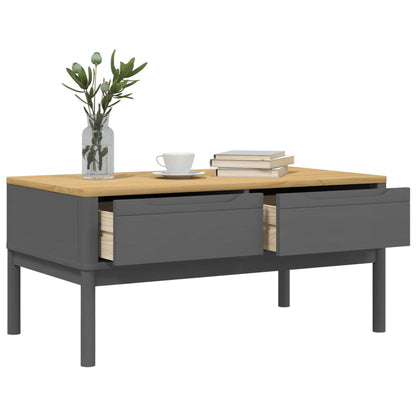 Coffee Table FLORO Grey 99x55.5x45 cm Solid Pine Wood