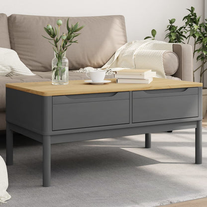Coffee Table FLORO Grey 99x55.5x45 cm Solid Pine Wood