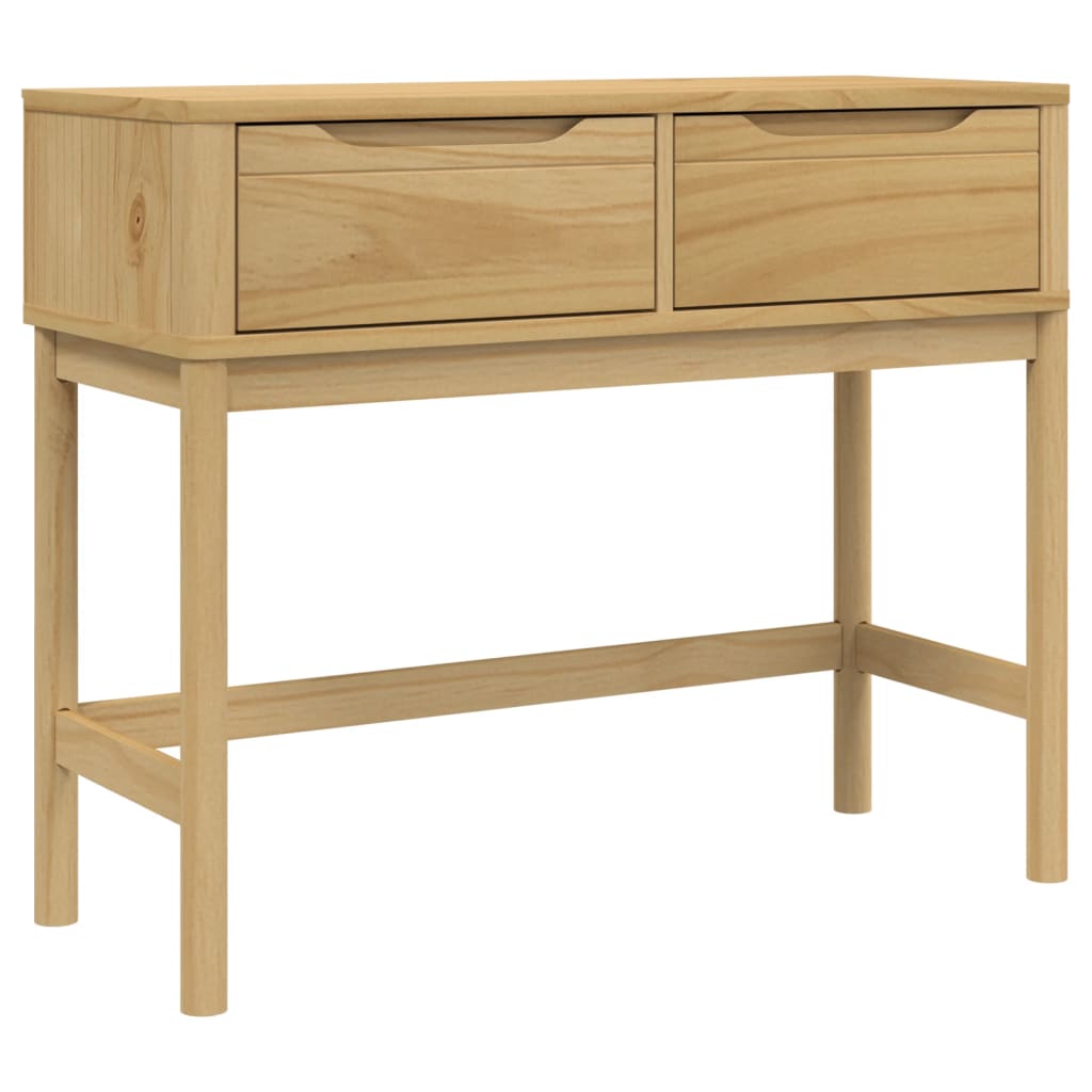 Console Table "FLORO" Wax Brown 89,5x36,5x73 cm Solid Wood Pine