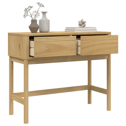 Console Table "FLORO" Wax Brown 89,5x36,5x73 cm Solid Wood Pine
