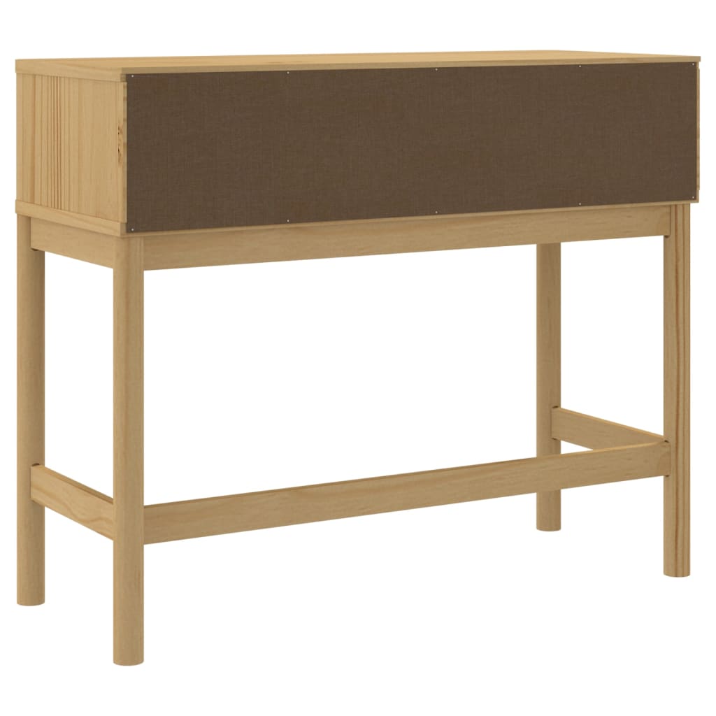 Console Table "FLORO" Wax Brown 89,5x36,5x73 cm Solid Wood Pine