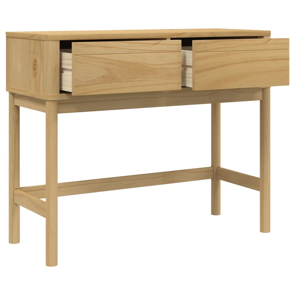 Console Table "FLORO" Wax Brown 89,5x36,5x73 cm Solid Wood Pine