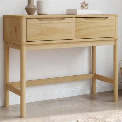 Console Table "FLORO" Wax Brown 89,5x36,5x73 cm Solid Wood Pine