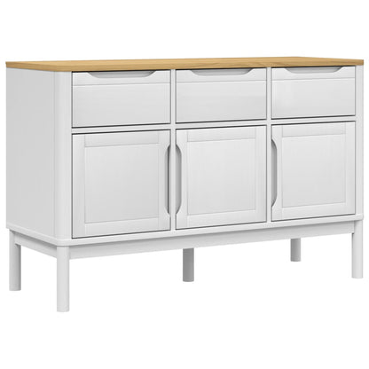Sideboard FLORO White 114x43x74 cm Solid Wood Pine
