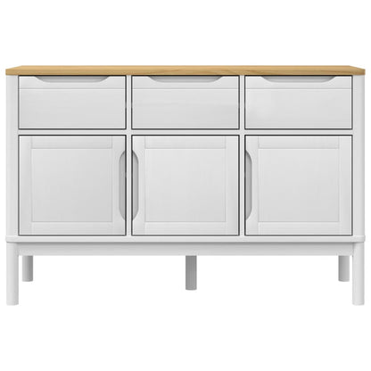 Sideboard FLORO White 114x43x74 cm Solid Wood Pine