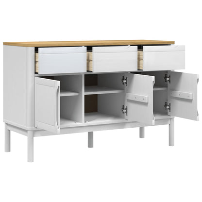 Sideboard FLORO White 114x43x74 cm Solid Wood Pine