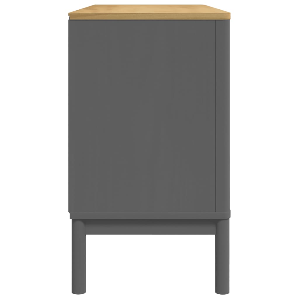 Sideboard FLORO Grey 114x43x74 cm Solid Wood Pine