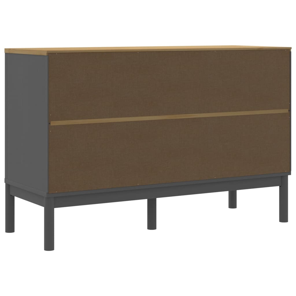 Sideboard FLORO Grey 114x43x74 cm Solid Wood Pine