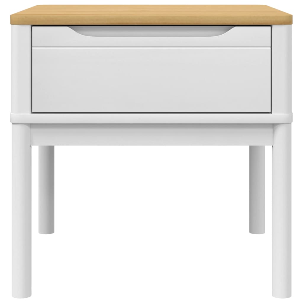 Lamp Table FLORO White 55x55x54 cm Solid Wood Pine