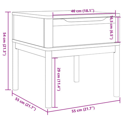 Lamp Table FLORO Grey 55x55x54 cm Solid Wood Pine