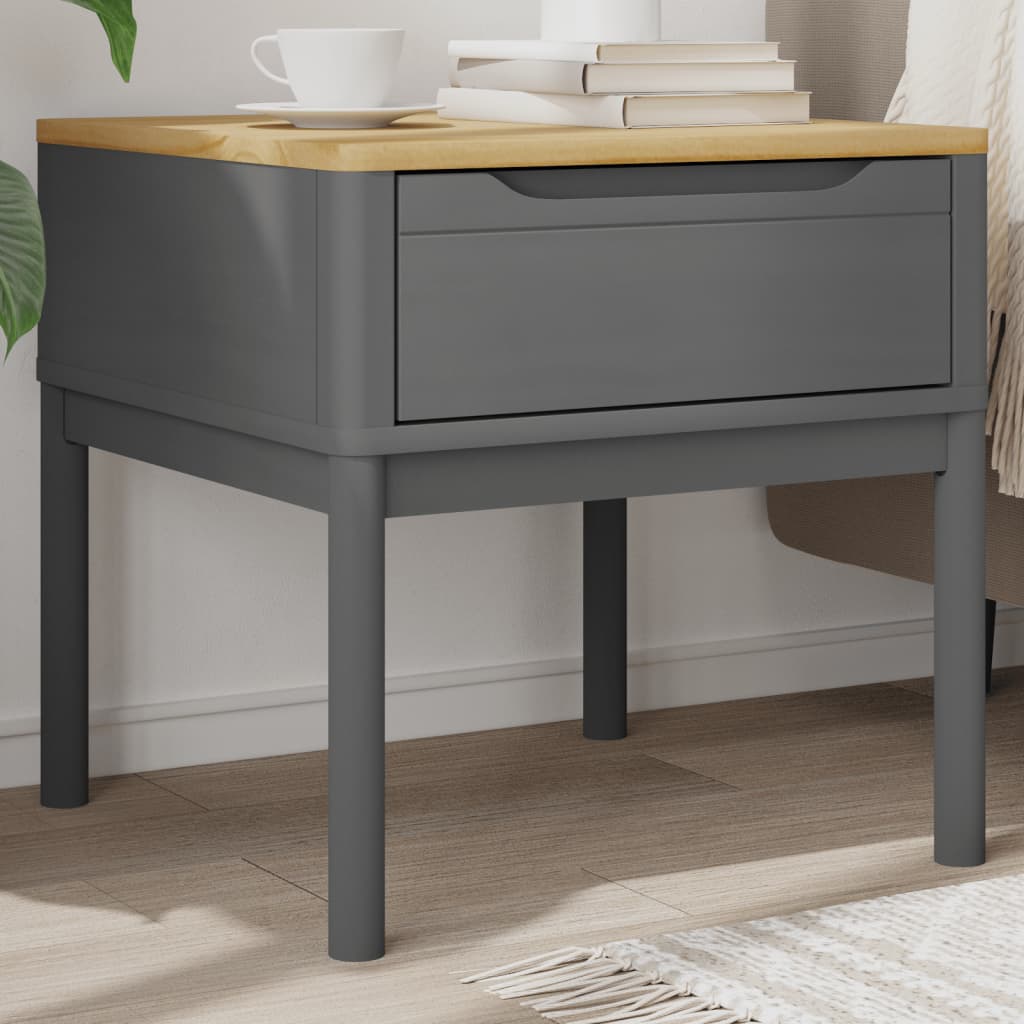 Lamp Table FLORO Grey 55x55x54 cm Solid Wood Pine