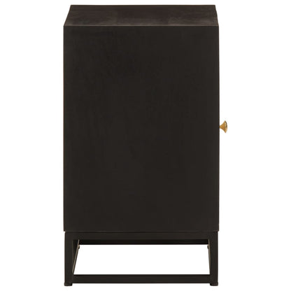 Bedside Cabinet Black 40x30x50 cm Solid Wood Mango and Iron
