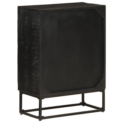 Sideboard Black 55x30x76 cm Solid Wood Mango and Iron