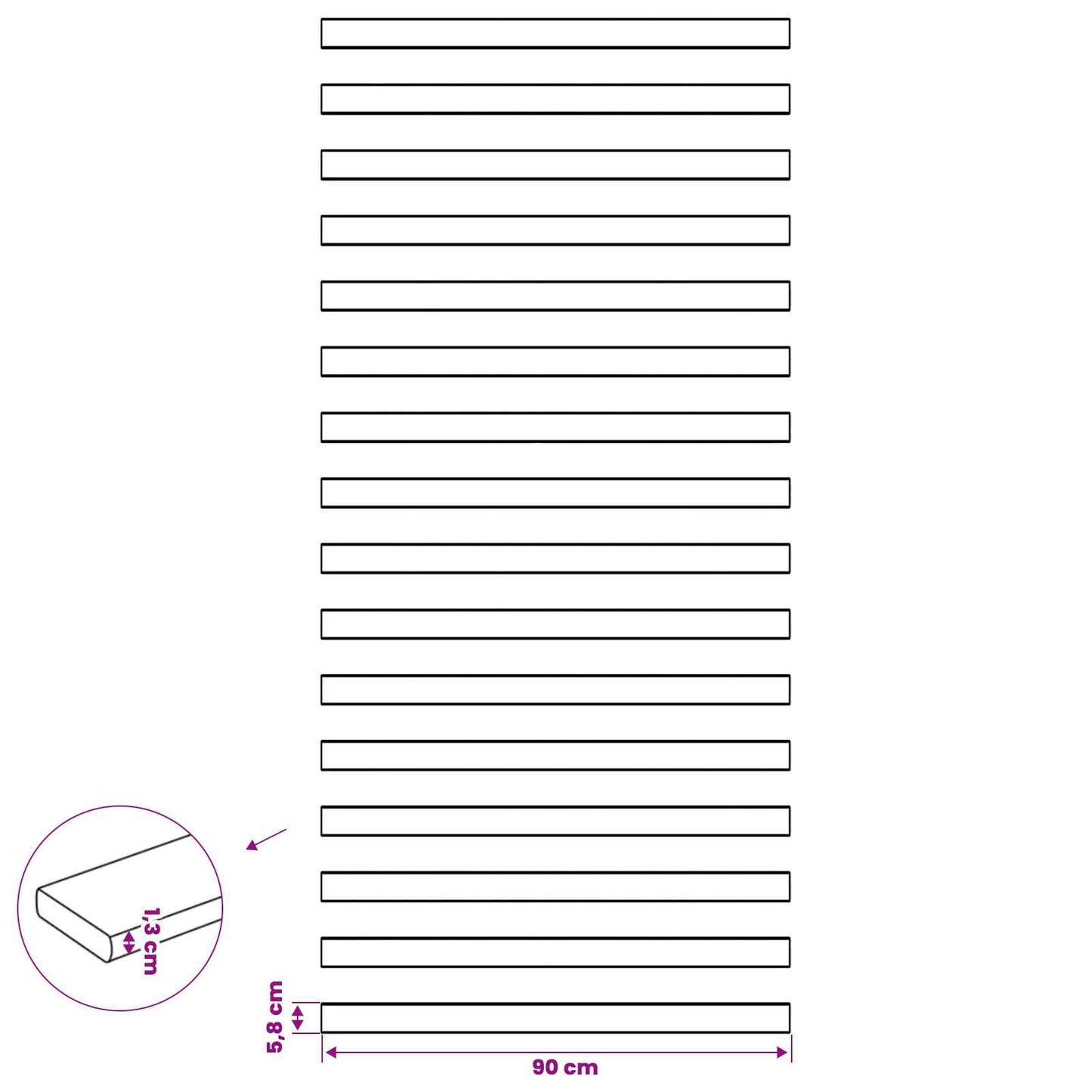 Bed Slat 32 pcs Natural 90 x 6 x 1.3 cm Solid Pine Wood