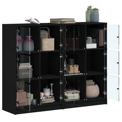 Bookcase | Black | Engineered wood, glass | Large | Bookcase