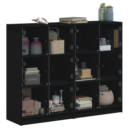 Bookcase | Black | Engineered wood, glass | Large | Bookcase
