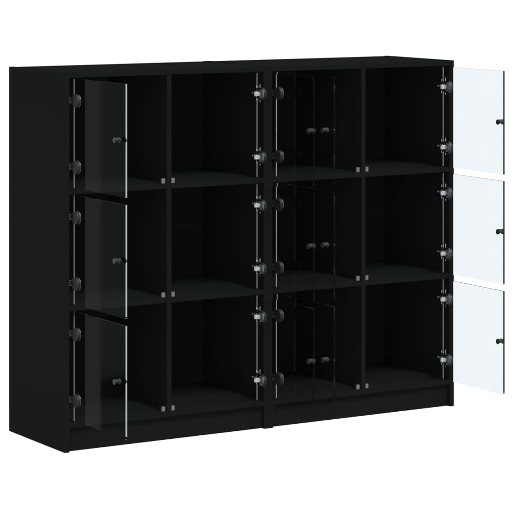 Bookcase | Black | Engineered wood, glass | Large | Bookcase