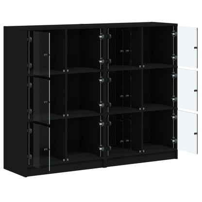 Bookcase | Black | Engineered wood, glass | Large | Bookcase