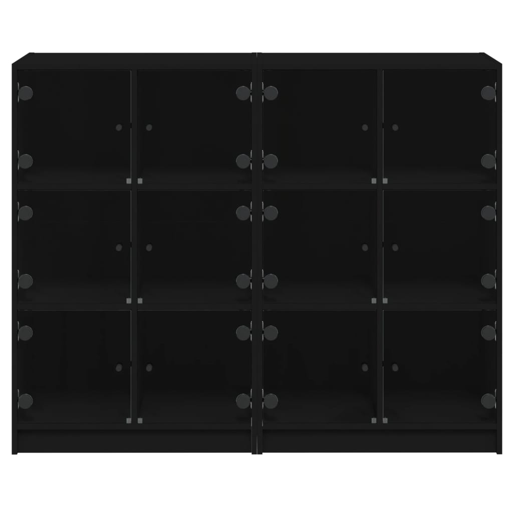 Bookcase | Black | Engineered wood, glass | Large | Bookcase