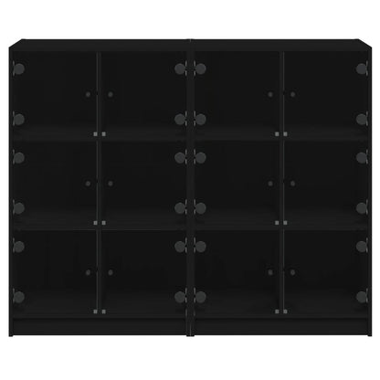 Bookcase | Black | Engineered wood, glass | Large | Bookcase