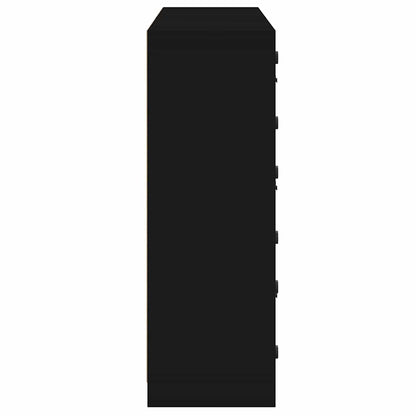 Bookcase with Doors Black 136x37x109 cm Engineered Wood