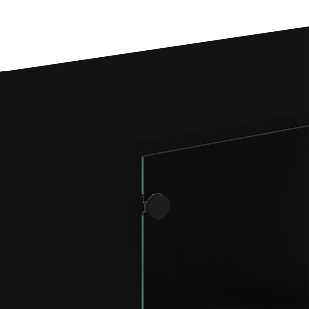 Bookcase | Black | Engineered wood, glass | Large | Bookcase