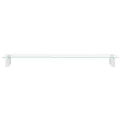 Monitor Stand White 100x20x8 cm Tempered Glass and Metal