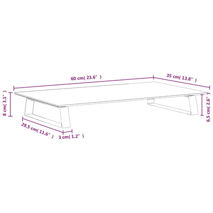 Monitor Stand Black 60x35x8 cm Tempered Glass and Metal