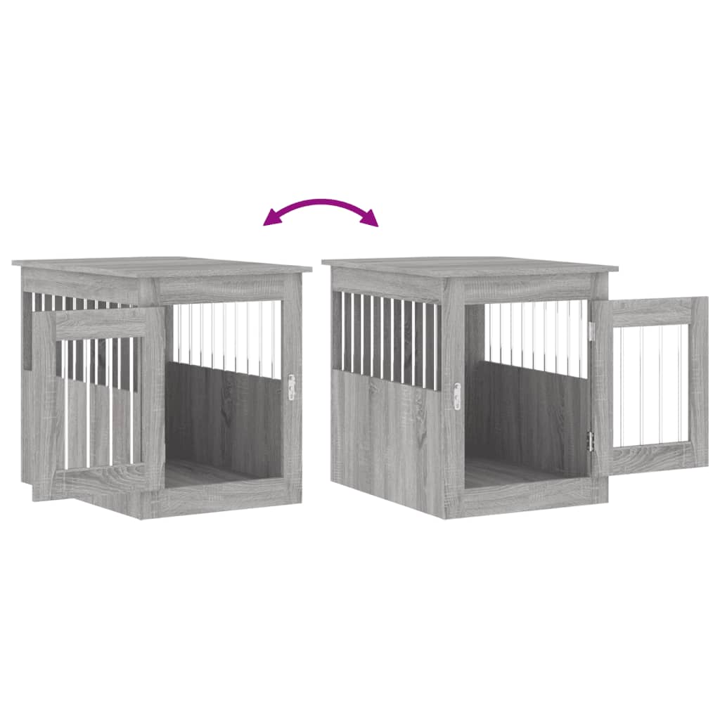 Dog Crate Furniture Grey Sonoma 55x75x65 cm Engineered Wood